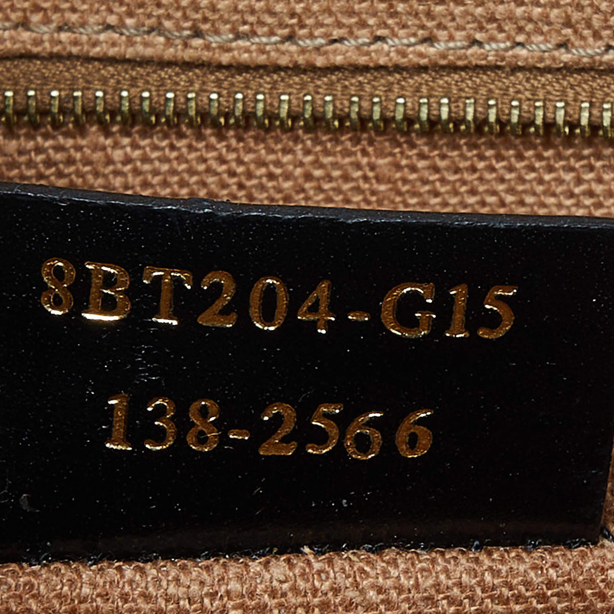 Fendi Tobacco Pequin Canvas and Leather Small Claudia Shoulder Bag 2