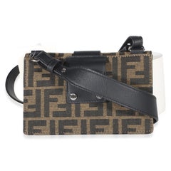 Fendi Tobacco Recycled Fabric Jacquard Vitello Grace FF 1974 Baguette Belt Pouch