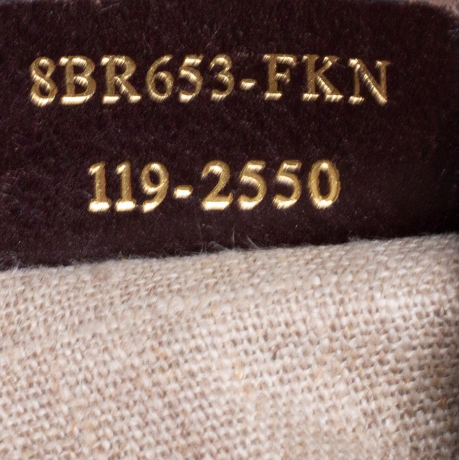 Fendi Tobacco/Tan Canvas und Leder Large Pequin Striped Hobo Damen