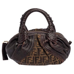 Fendi Tobacco Zucca Canvas and Leather Baby Spy Bag