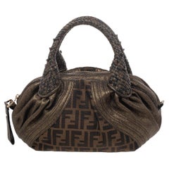 Fendi Tobacco Zucca Canvas And Leather Baby Spy Bag
