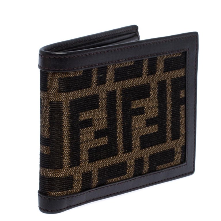 FENDI Authentic Vintage Zucca Pattern Bifold Wallet 