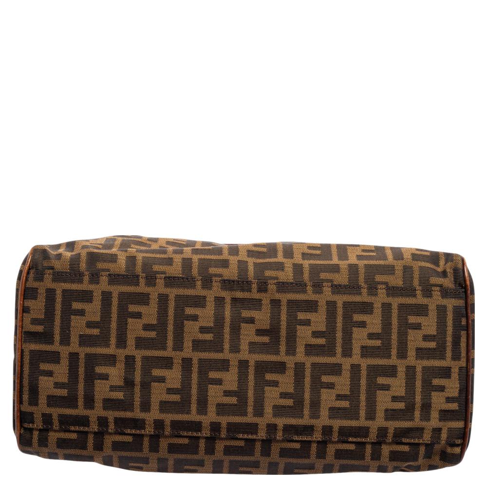 Women's Fendi Tobacco Zucca Canvas and Leather Chef De Jour Bag