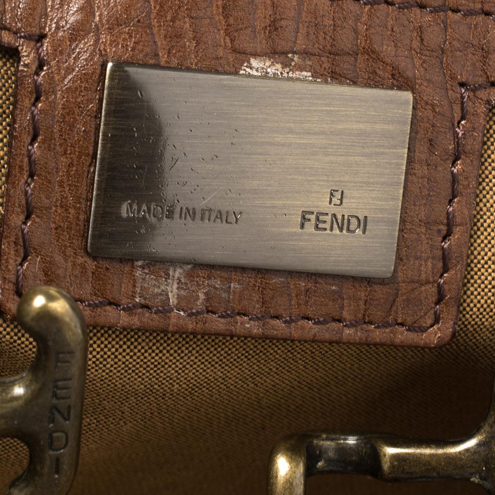 Fendi Tobacco Zucca Canvas and Leather Chef De Jour Bag 3