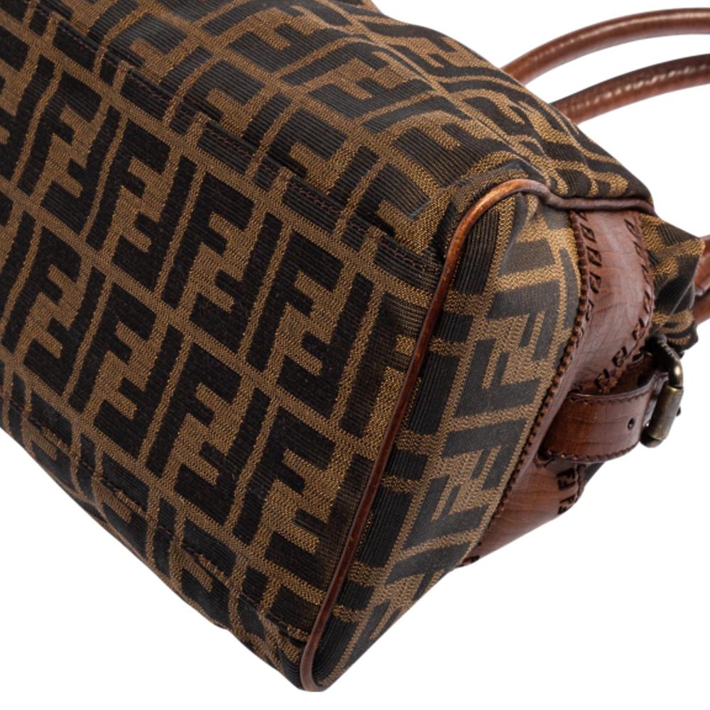 Fendi Tobacco Zucca Canvas and Leather Chef De Jour Bag 3