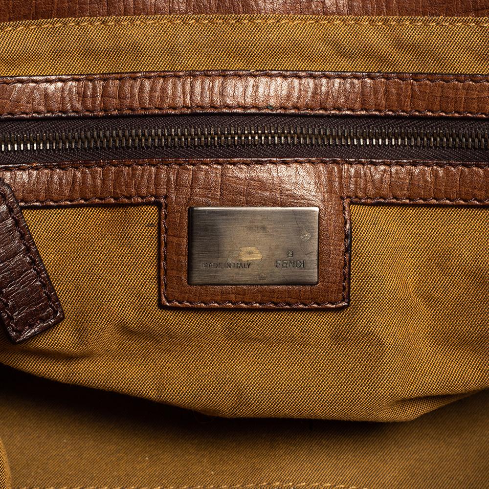 Fendi Tobacco Zucca Canvas and Leather Chef De Jour Bag 4