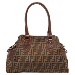 Fendi Tobacco Zucca Canvas and Leather Chef De Jour Tote