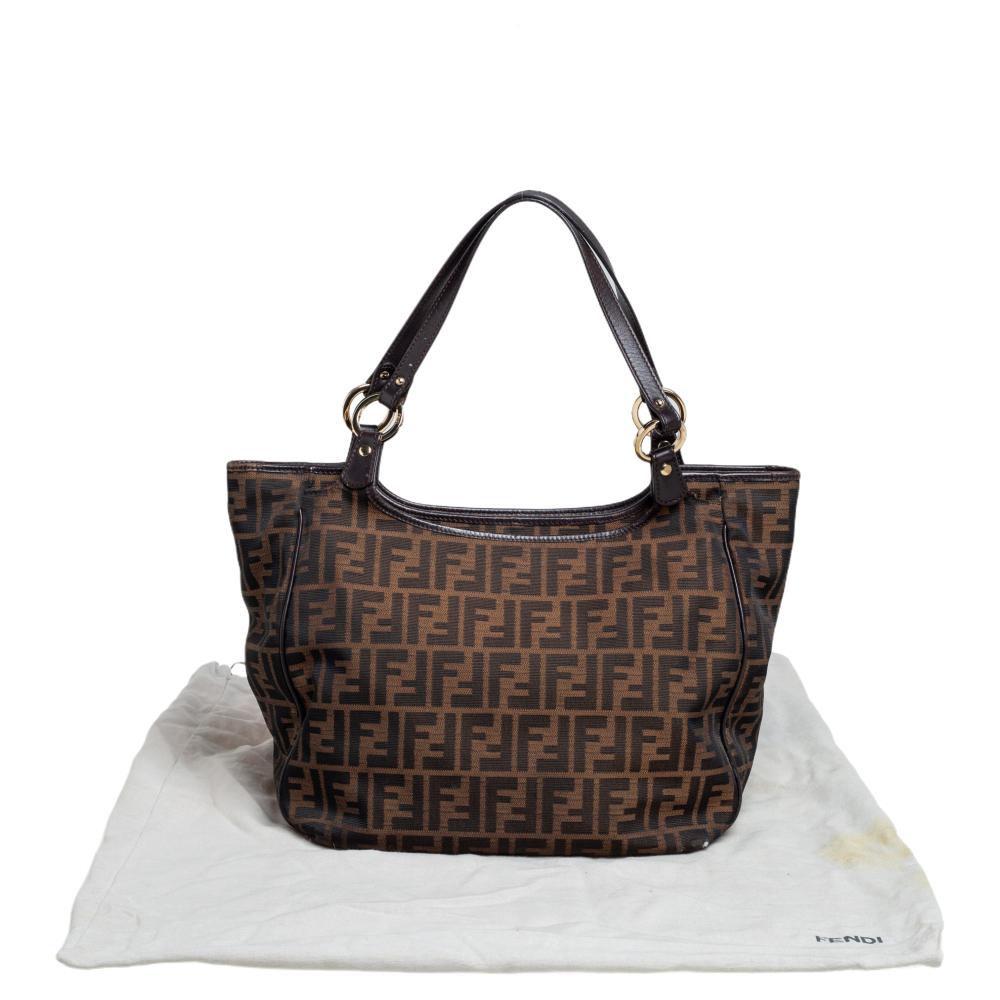 Fendi Tobacco Zucca Canvas and Leather Chef Shopper Tote 7