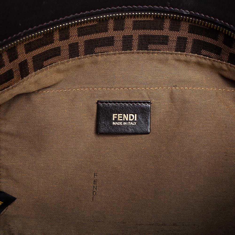 Fendi Tobacco Zucca Canvas and Leather Chef Shopper Tote In Good Condition In Dubai, Al Qouz 2