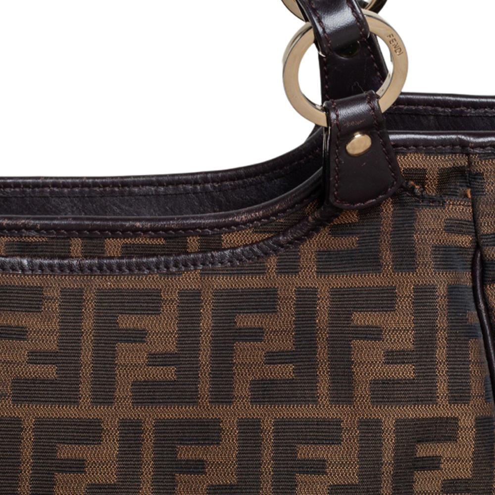Women's Fendi Tobacco Zucca Canvas and Leather Chef Shopper Tote