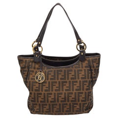 Fendi Tobacco Zucca Canvas and Leather Chef Shopper Tote