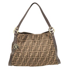 Fendi Tobacco Zucca Canvas and Leather Chef Tote