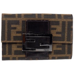 Fendi Tobacco Zucca Canvas and Leather Compact Wallet