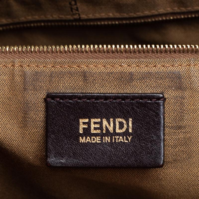Fendi Tobacco Zucca Canvas and Leather Large Hobo 3
