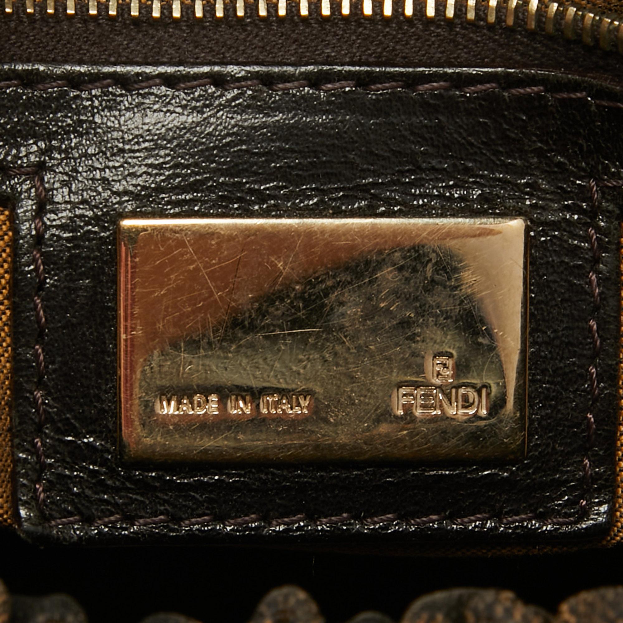 Fendi Tobacco Zucca Canvas and Leather Magic Bag For Sale 9