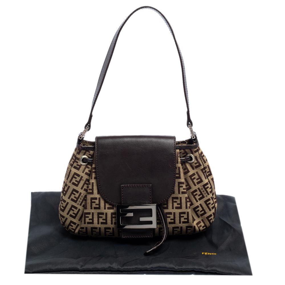 Fendi Tobacco Zucca Canvas and Leather Mama Baguette Bag 4