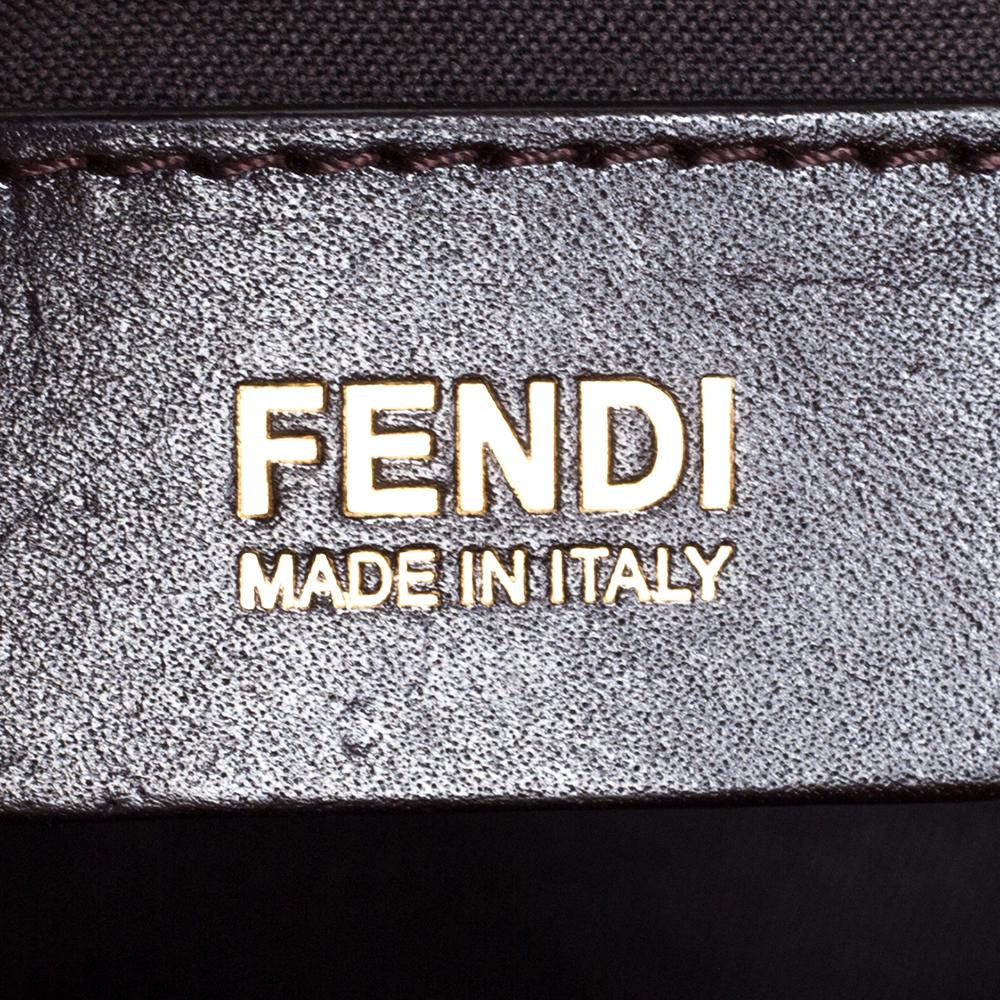 Fendi Tobacco Zucca Canvas and Leather Maxi Baguette Flap Shoulder Bag 3