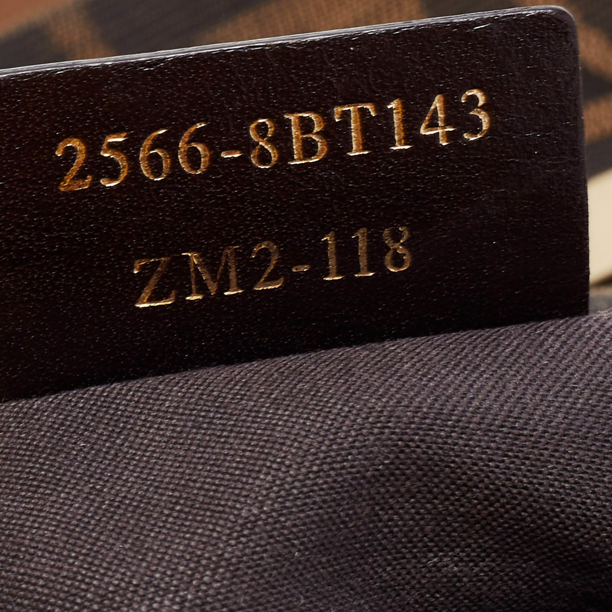 Fendi Tobacco Zucca Canvas and Leather Maxi Baguette Flap Shoulder Bag 11