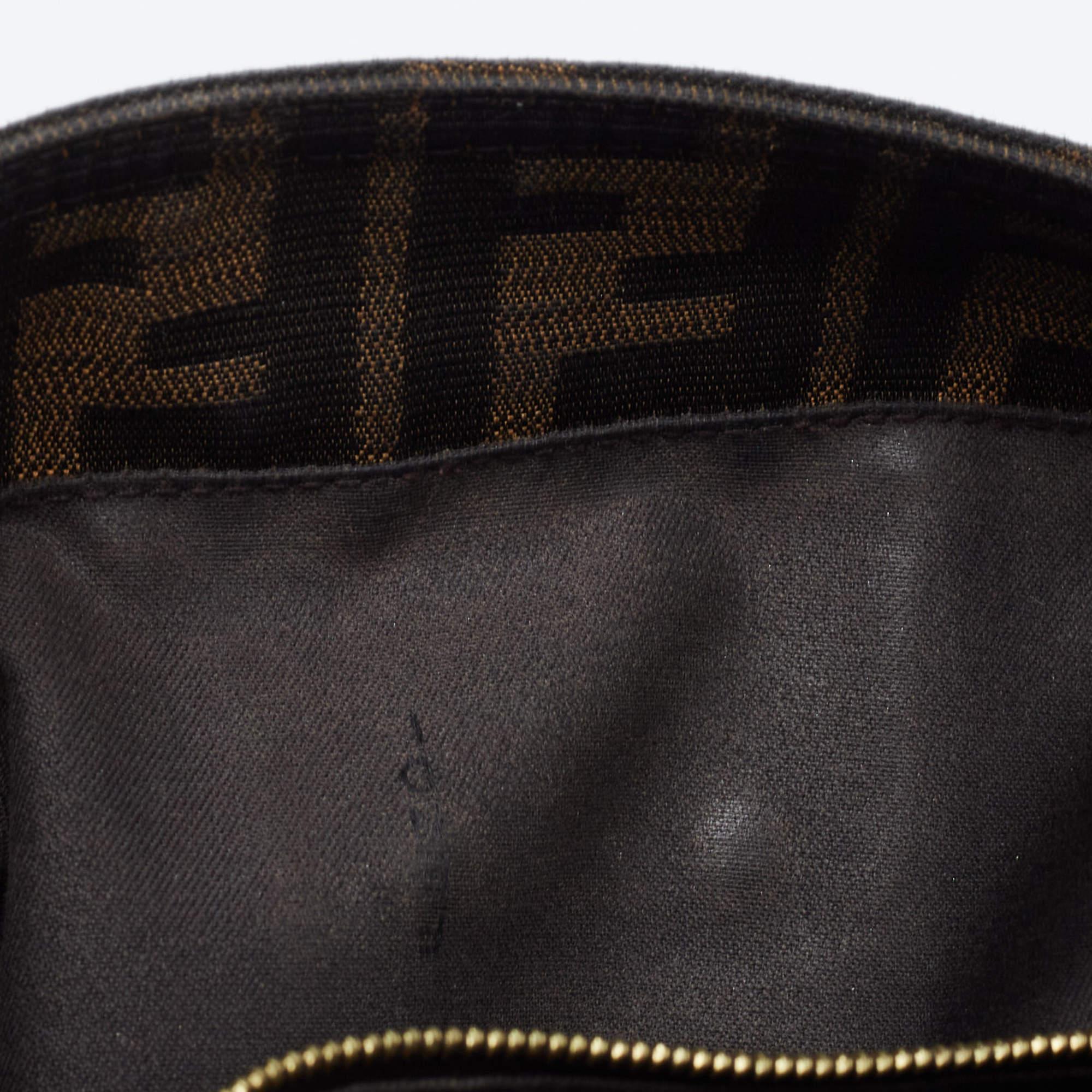 Fendi Tobacco Zucca Canvas and Leather Maxi Baguette Flap Shoulder Bag 4