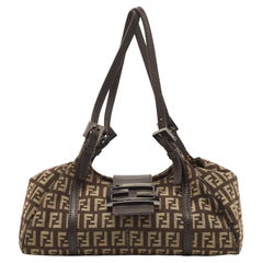 Fendi Tobacco Zucca Canvas and Leather Shoulder Bag