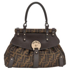 Fendi Tobacco Zucca Canvas and Leather Small Magic Satchel