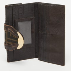 Portafoglio continentale Spy in tela e pelle Fendi Tabacco Zucca