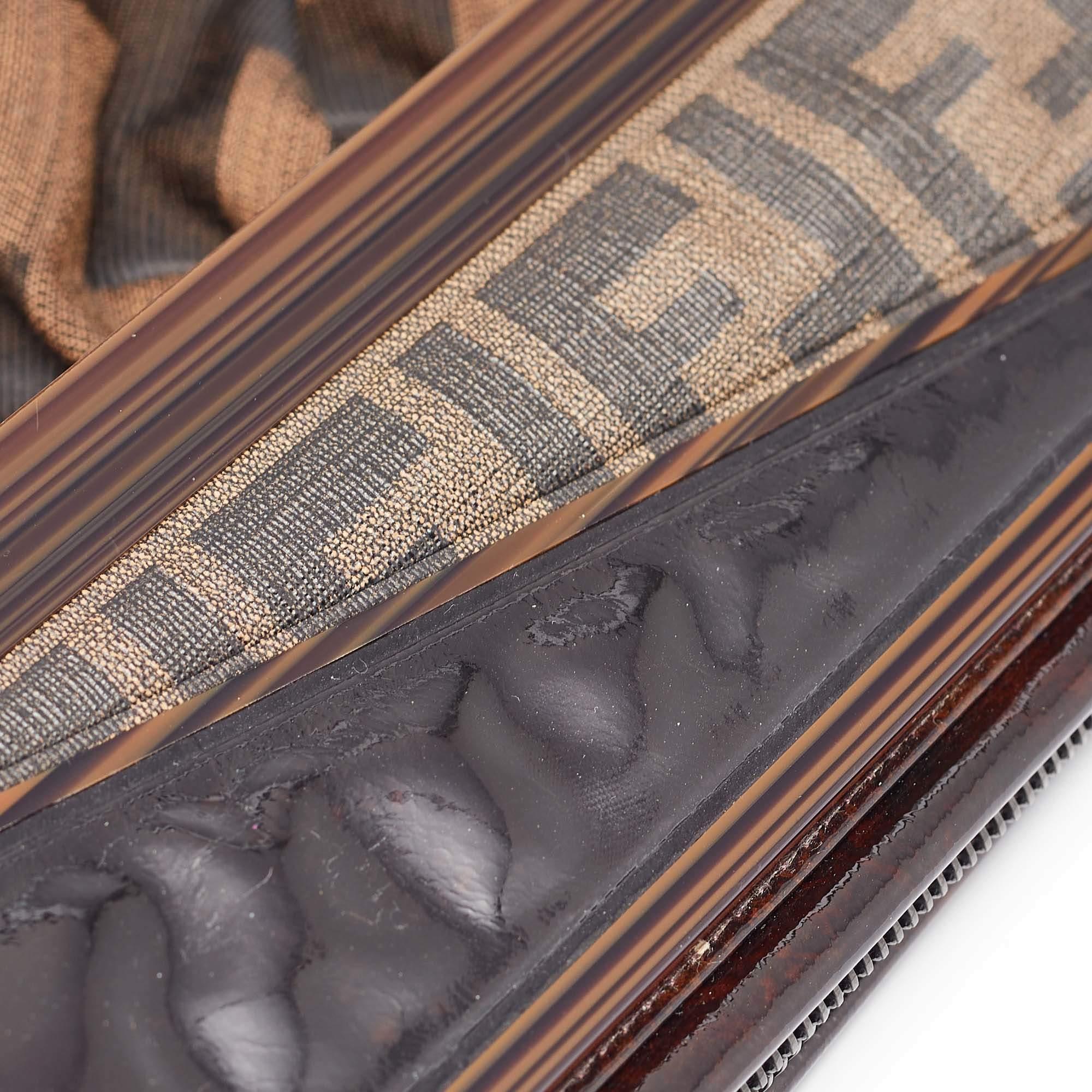 Women's Fendi Tobacco Zucca Canvas and Patent Leather To You Convertible Clutch Bag