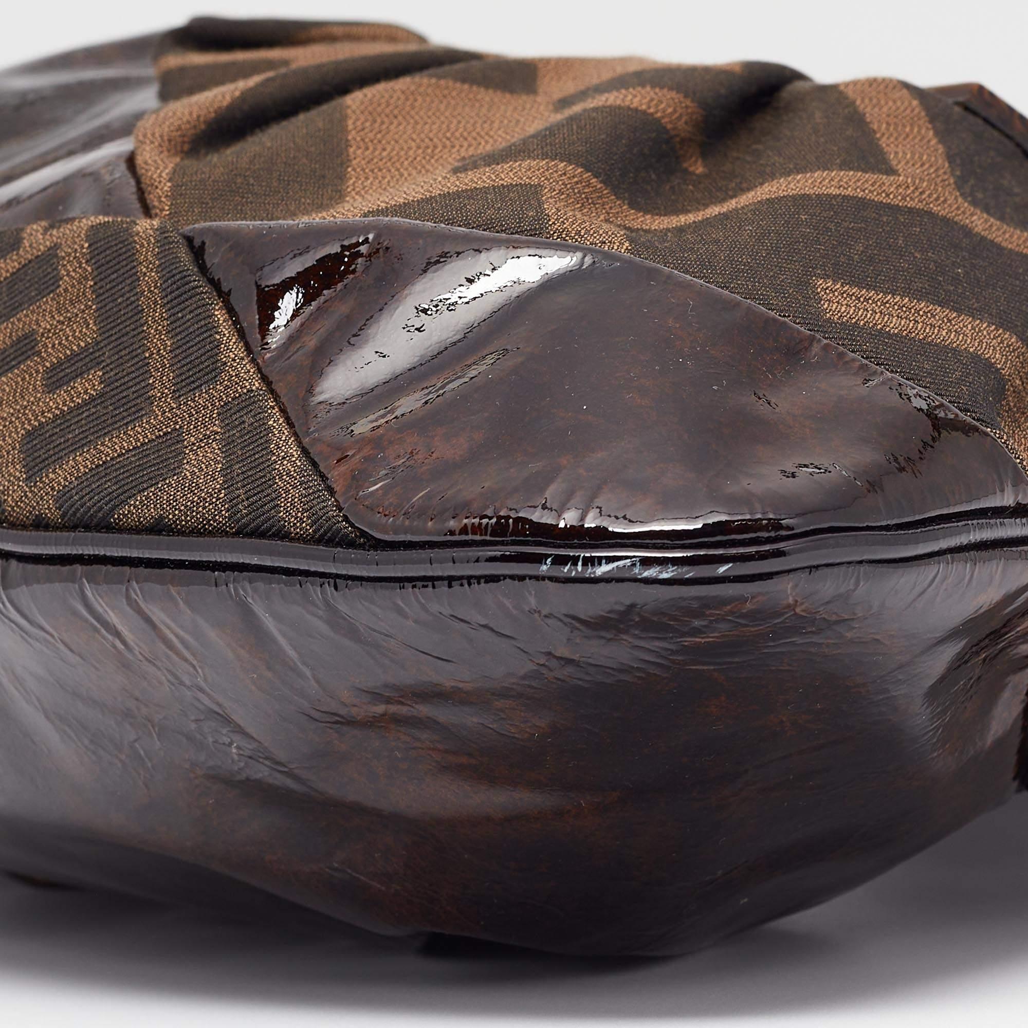 Fendi Tobacco Zucca Canvas and Patent Leather To You Convertible Clutch Bag 1