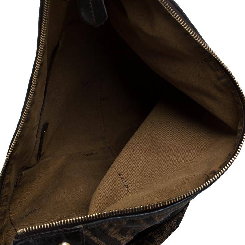 Women's Fendi Tobacco Zucca Canvas Chef Hobo For Sale