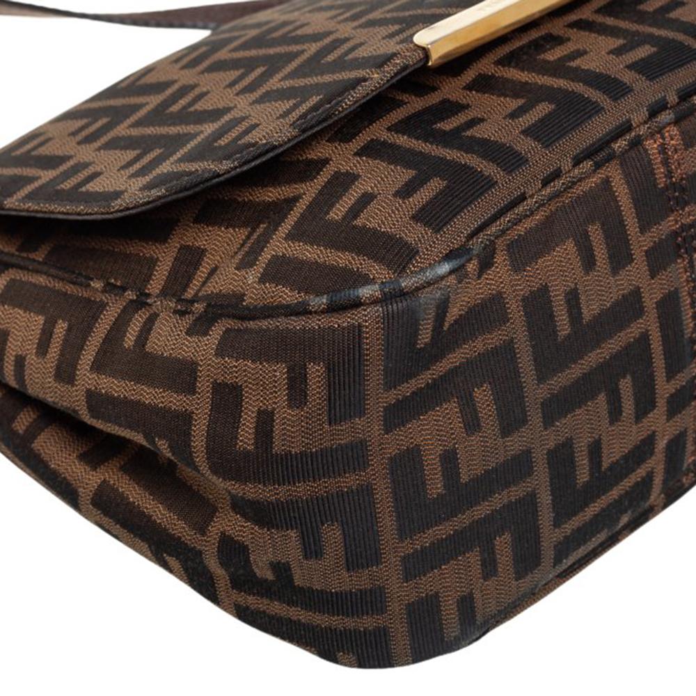 Fendi Tobacco Zucca Canvas Flap Crossbody Bag 3