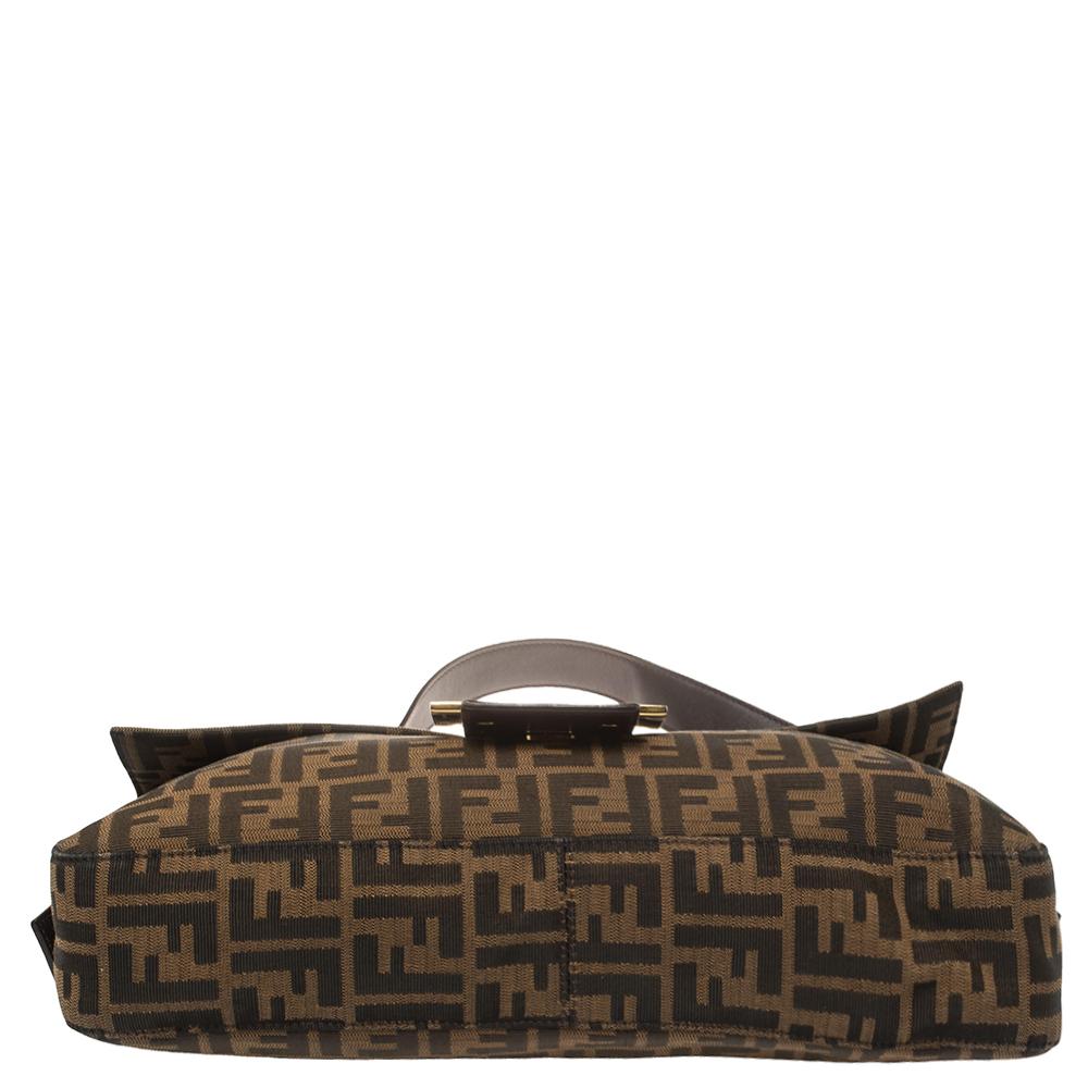 Fendi Tobacco Zucca Canvas Große Baguette Tasche 4