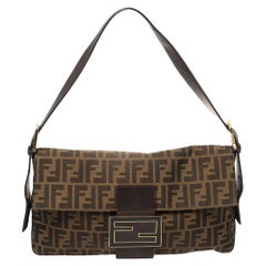 Fendi Tobacco Zucca Canvas Große Baguette Tasche