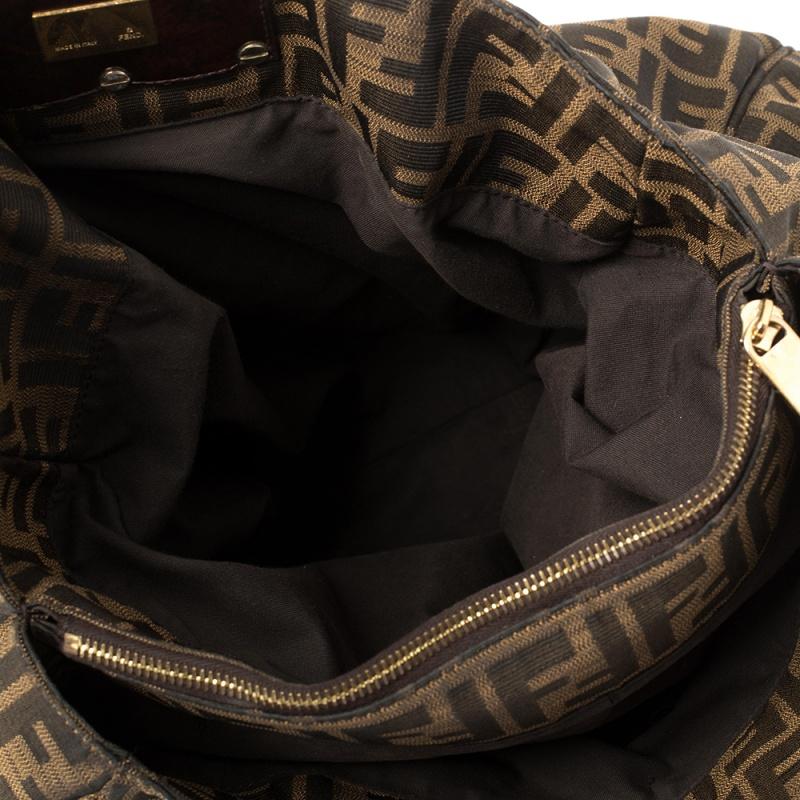 Fendi Tobacco Zucca Canvas Large Mia Chain Tote 2