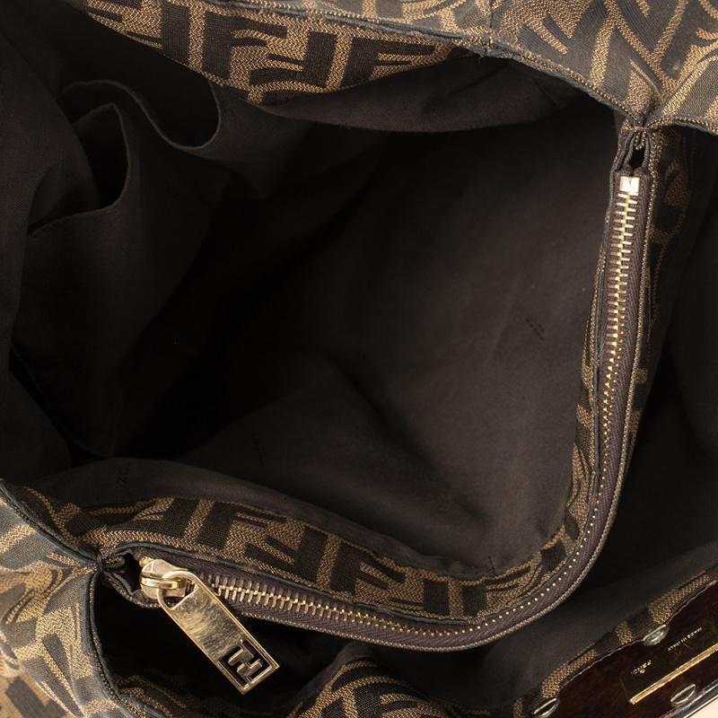 Fendi Tobacco Zucca Canvas Large Mia Chain Tote 3