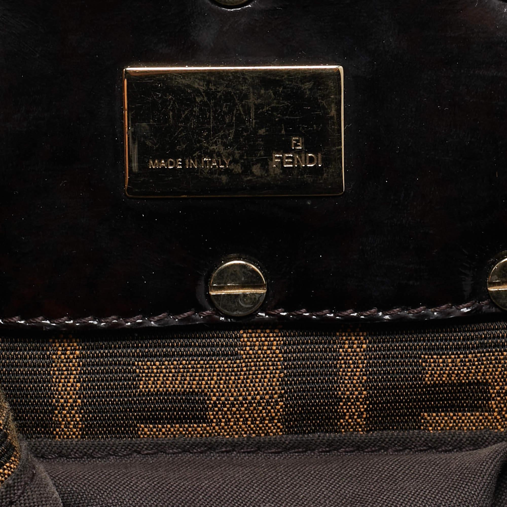 Fendi Tobacco Zucca Canvas Large Mia Shoulder Bag 4