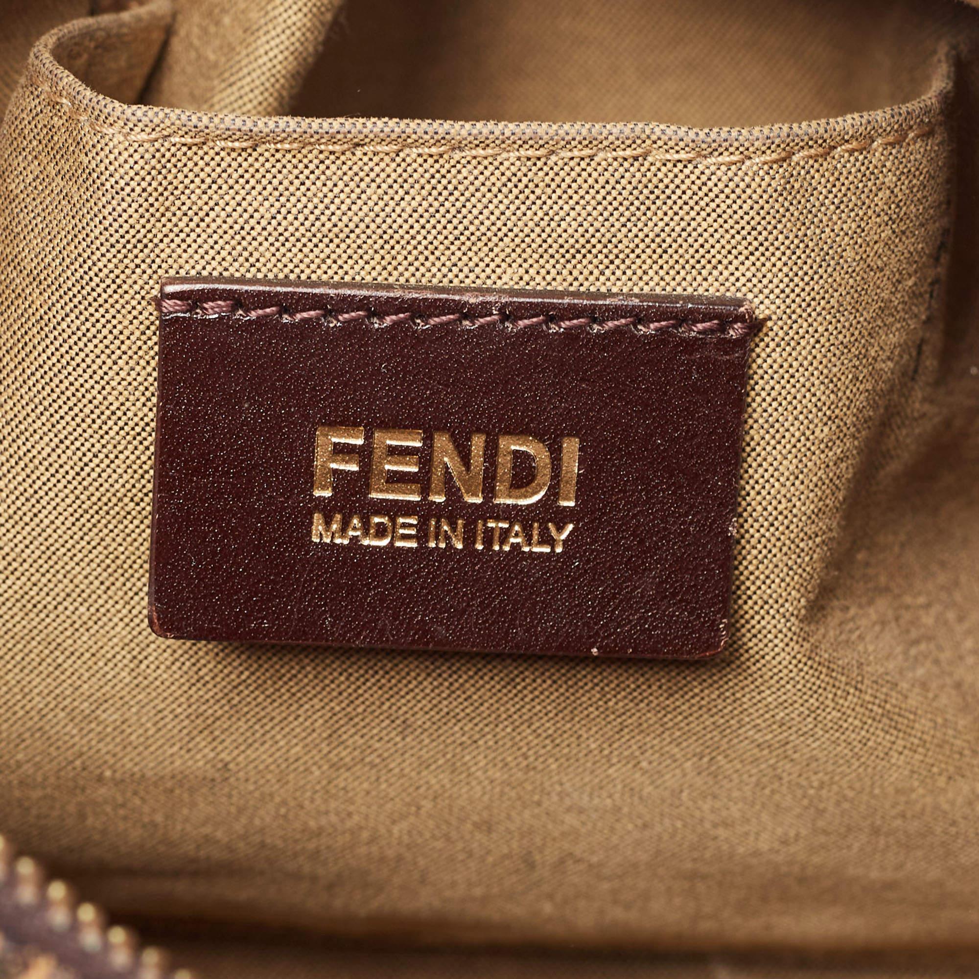 Fendi Tobacco Zucca Canvas Medium Boston Bag 6