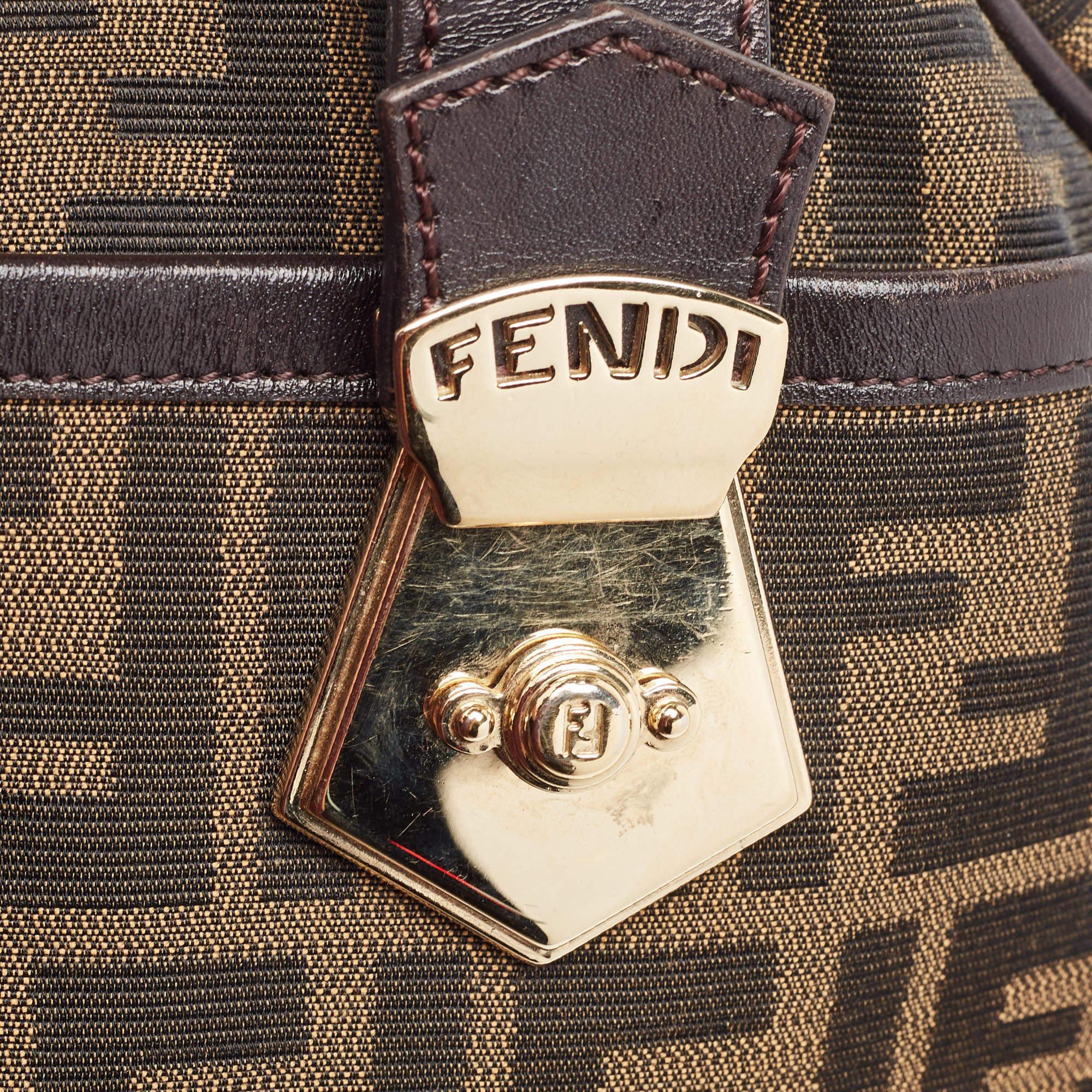 Fendi Tobacco Zucca Canvas Medium Boston Bag 7