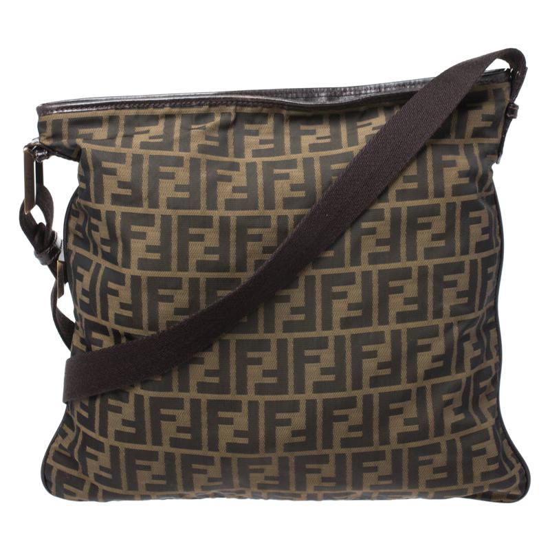 Fendi Tobacco Zucca Canvas Messenger Bag