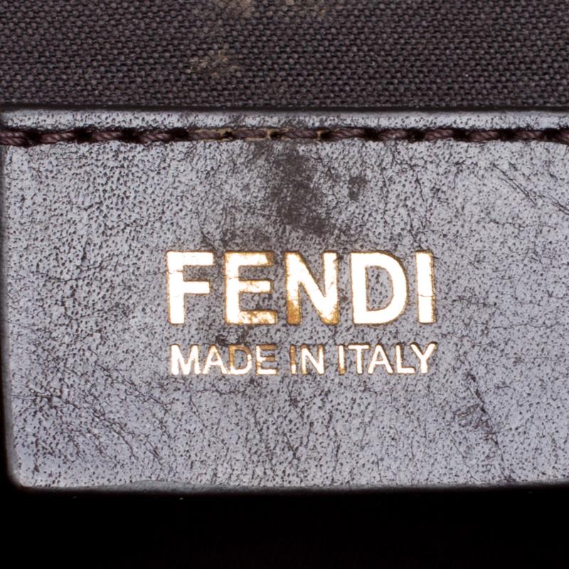 Fendi Tobacco Zucca Canvas Mia Flap Bag 2