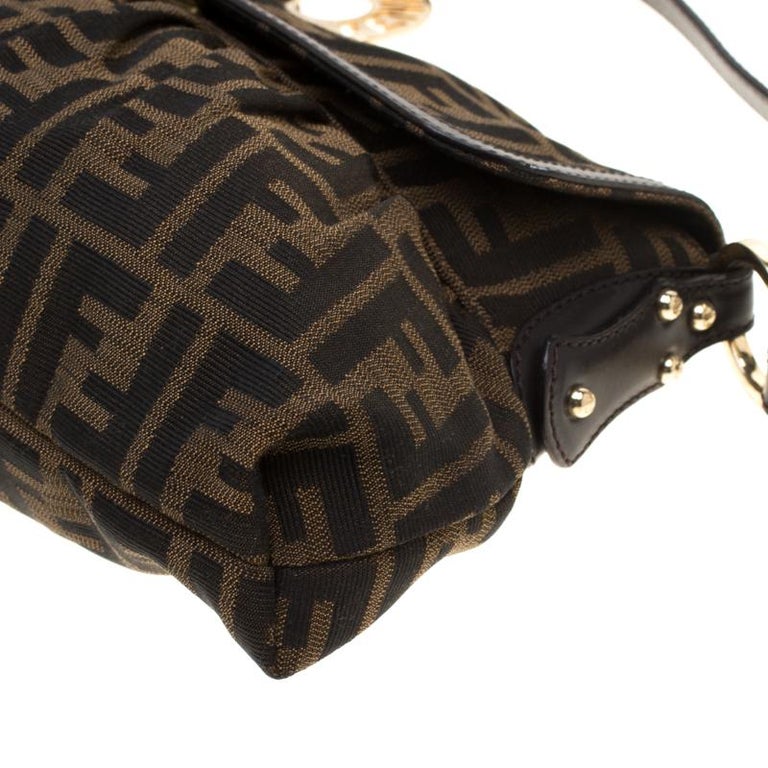 Fendi Tobacco Zucca Canvas Small Chef Shoulder Bag For Sale at 1stDibs