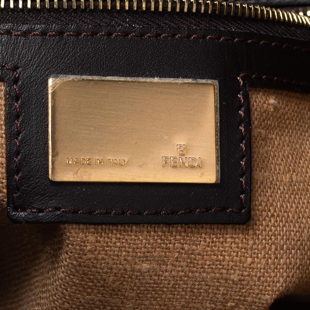 Black Fendi Tobacco Zucca Canvas Small Hobo