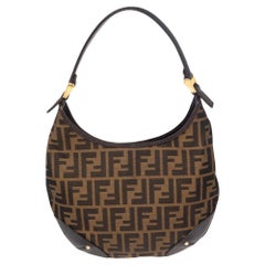 Fendi Tobacco Zucca Canvas Kleine Hobo