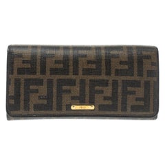 Fendi Tobacco Zucca Coated Canvas and Leather Continental Wallet