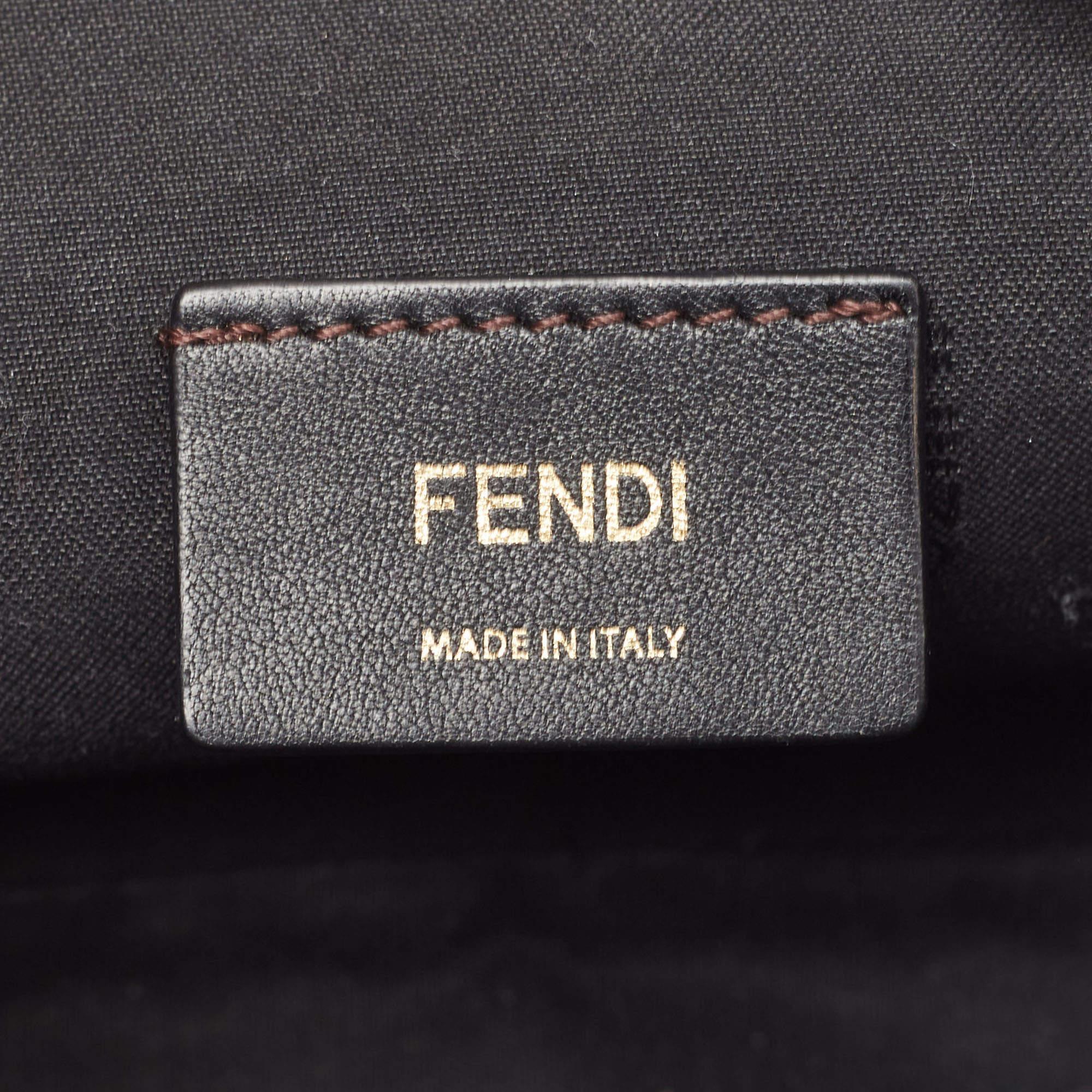 Fendi Tobacco Zucca Coated Canvas and Leather FF 1974 Stamp Patch Camera Bag 9