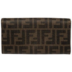 Fendi Tobacco Zucca Coated Canvas Continental Wallet