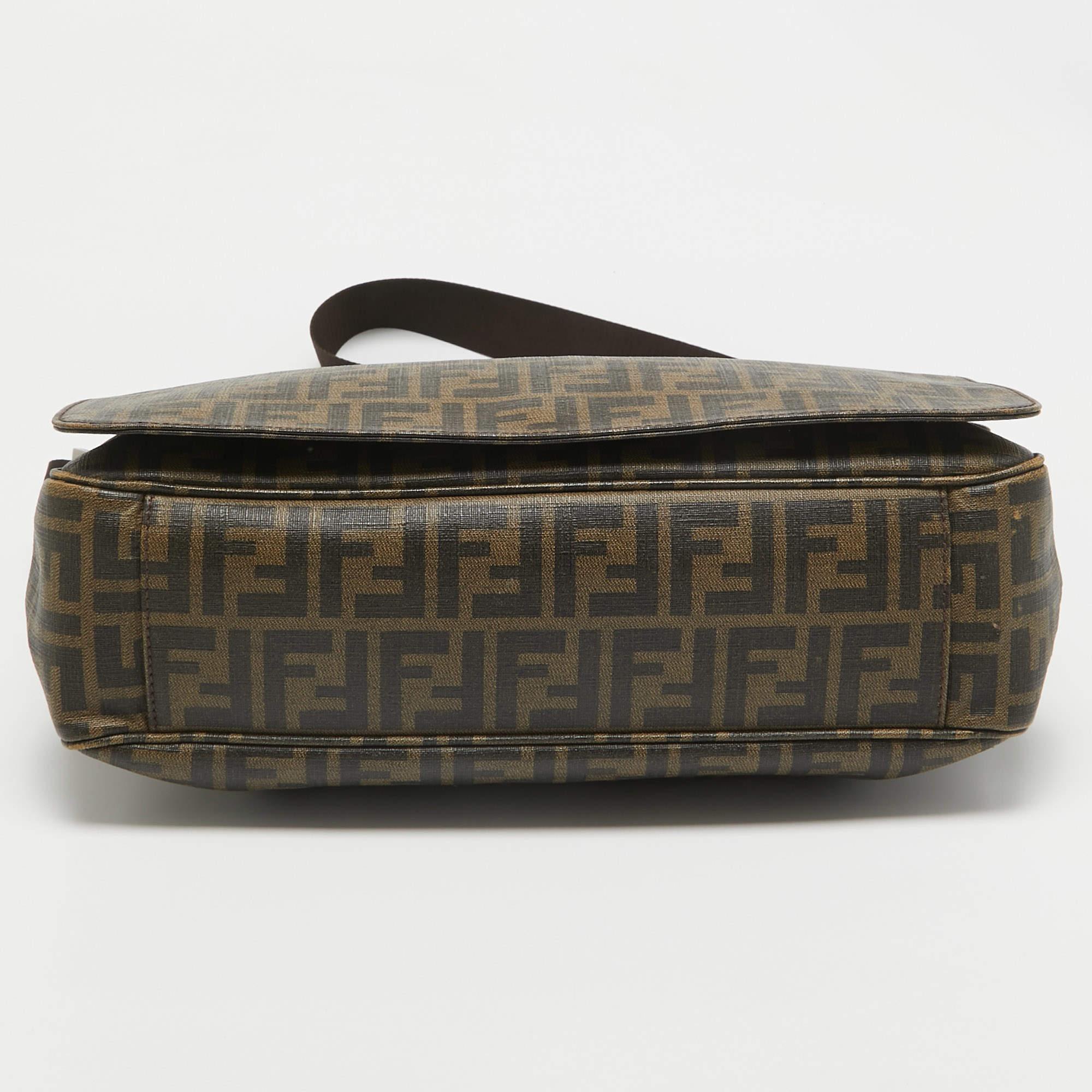 Fendi Tobacco Zucca Coated Canvas Messenger Bag 3