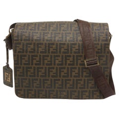 Fendi Tobacco Zucca Coated Canvas Spalmati Messenger Bag