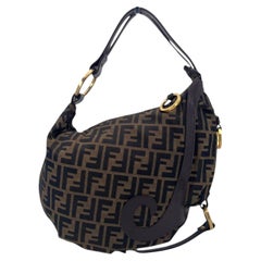 Fendi Tobacco Zucca FF Canvas Biga Medium Hobo Shoulder Bag