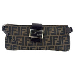 Fendi Tobacco Zucca Monogram Canvas Baguette Shoulder Bag