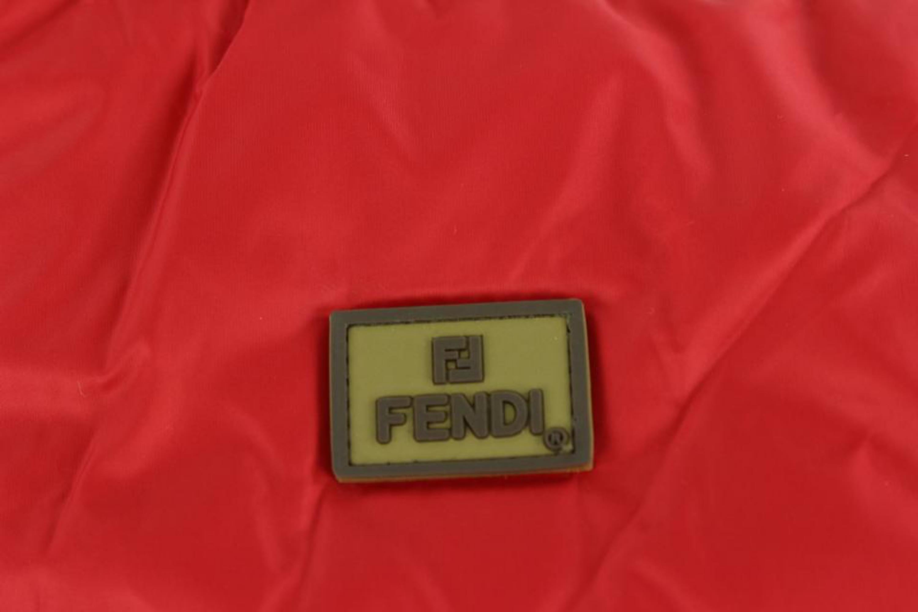 Black Fendi Toddler Size 3T Monogram x Red Puffer Coat Puffy Jacket Toddler 0FF22